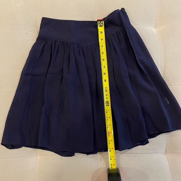 odille sz0 navy blue Silk Chiffon  mini skirt - Picture 6 of 7